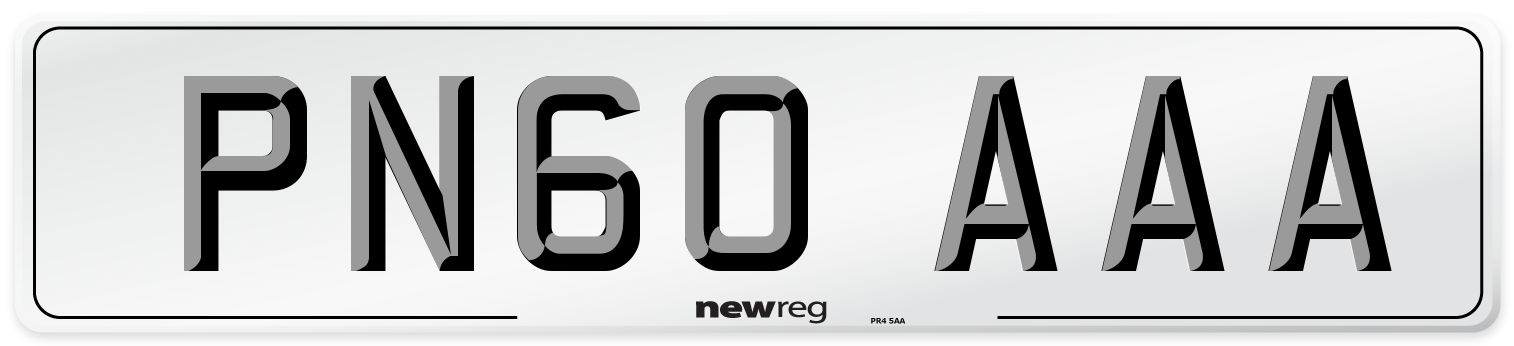 PN60 AAA Number Plate from New Reg